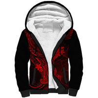hawaii-sherpa-hoodie-hammerhead-shark-tattoo-mix-polynesian-plumeria-red-version