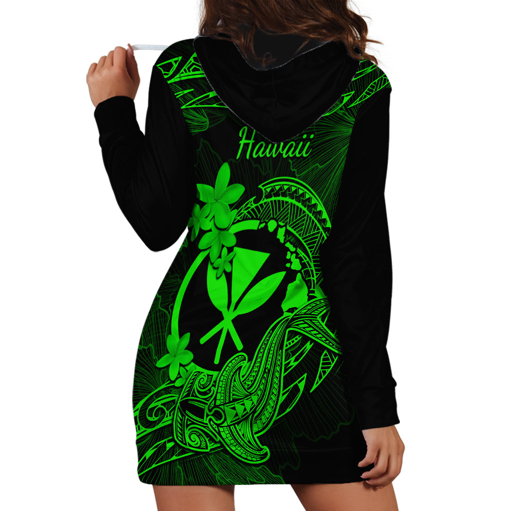 hawaii-hoodie-dress-hammerhead-shark-tattoo-mix-polynesian-plumeria-green-version