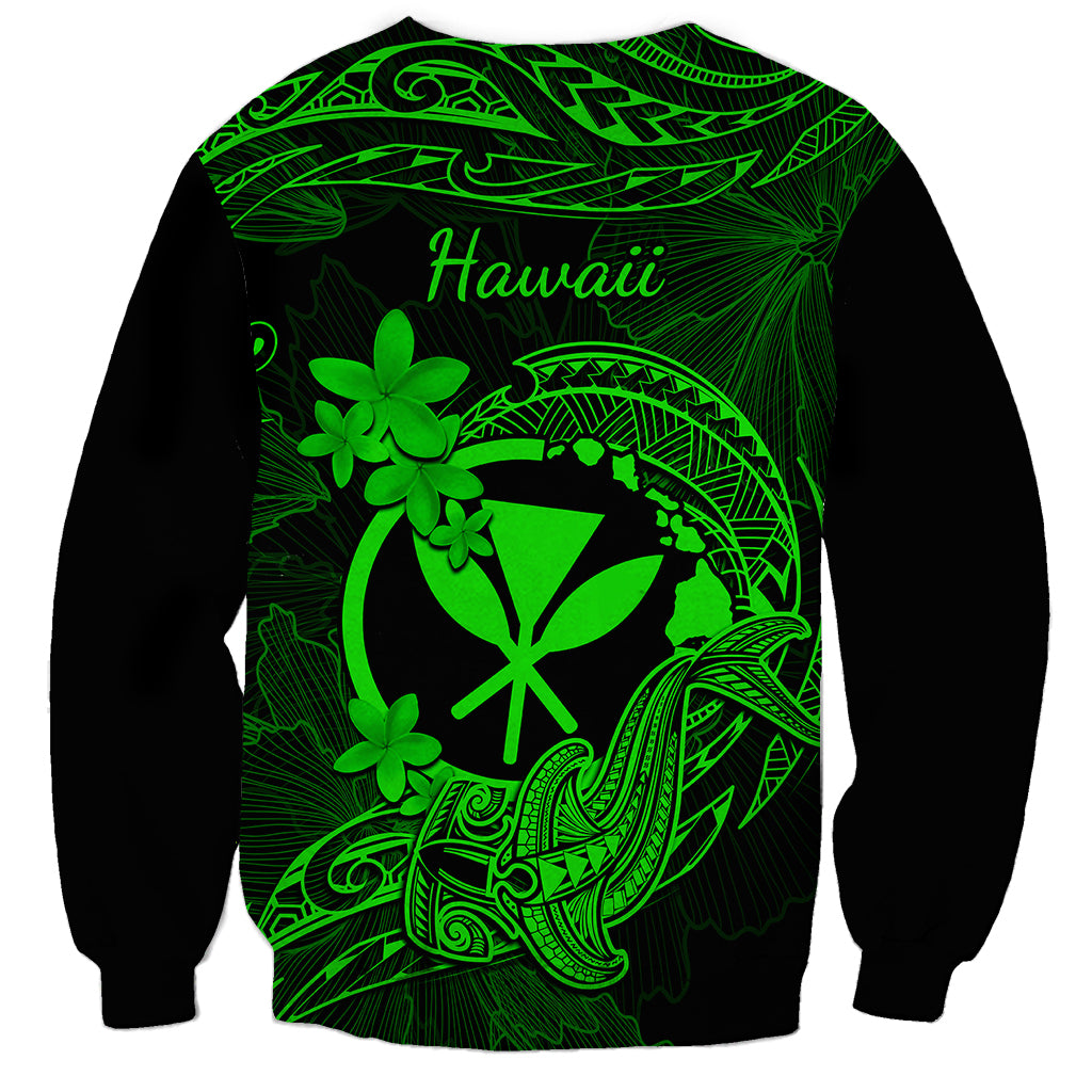 hawaii-sweatshirt-hammerhead-shark-tattoo-mix-polynesian-plumeria-green-version