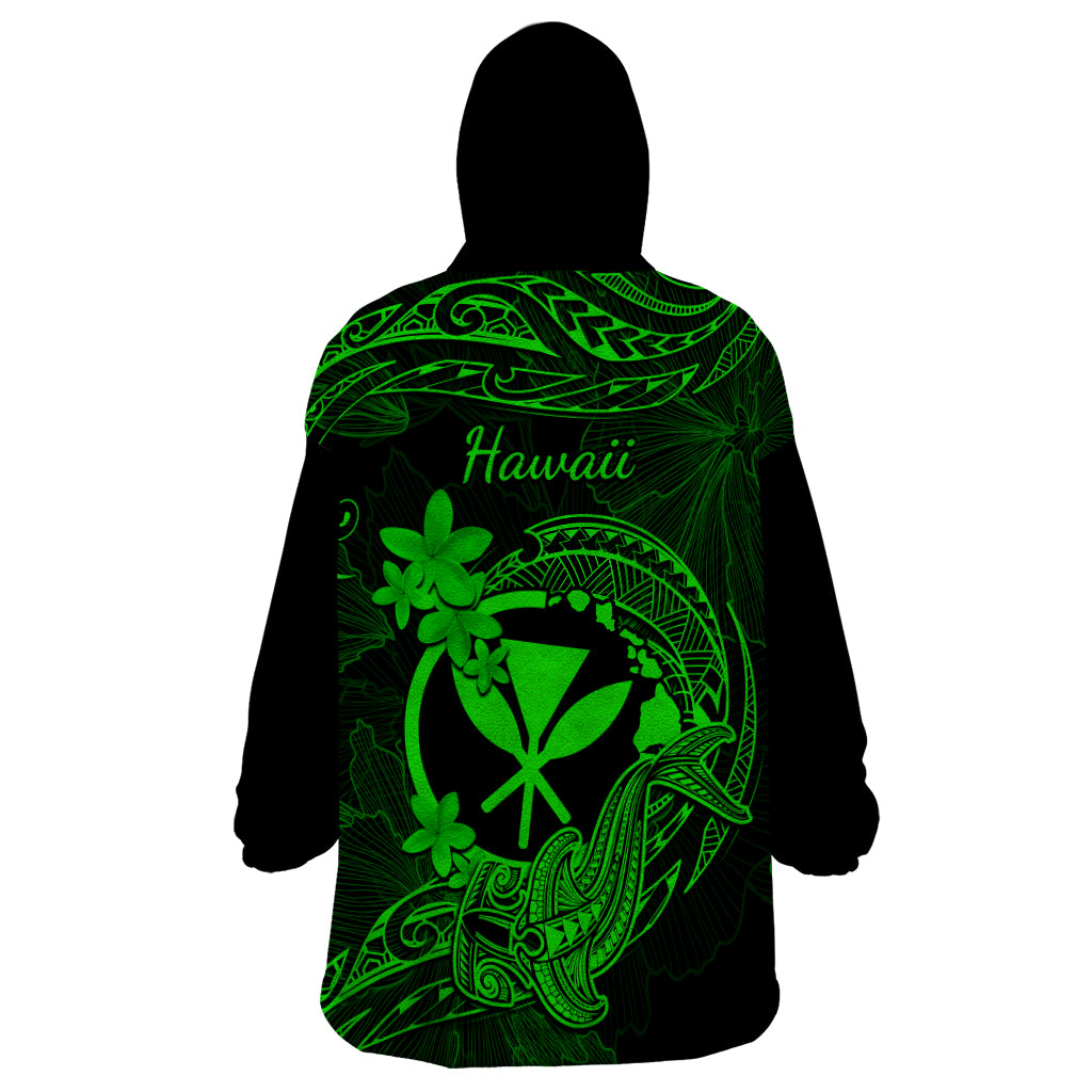 hawaii-wearable-blanket-hoodie-hammerhead-shark-tattoo-mix-polynesian-plumeria-green-version