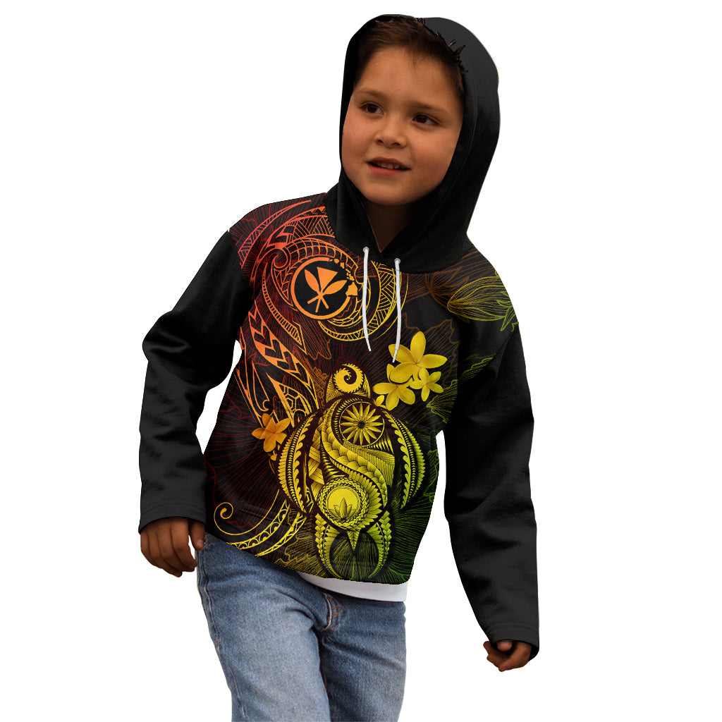 Hawaii Kid Hoodie Turtle Mix Polynesian Plumeria Reggae Version LT14 - Polynesian Pride