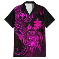 hawaii-family-matching-long-sleeve-bodycon-dress-and-hawaiian-shirt-turtle-mix-polynesian-plumeria-pink-version