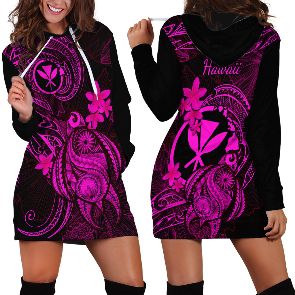 hawaii-hoodie-dress-turtle-mix-polynesian-plumeria-pink-version