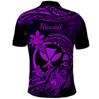 Hawaii Polo Shirt Turtle Mix Polynesian Plumeria Purple Version LT14 - Polynesian Pride