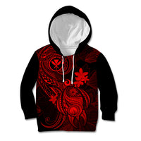 Hawaii Kid Hoodie Turtle Mix Polynesian Plumeria Red Version LT14 Red - Polynesian Pride