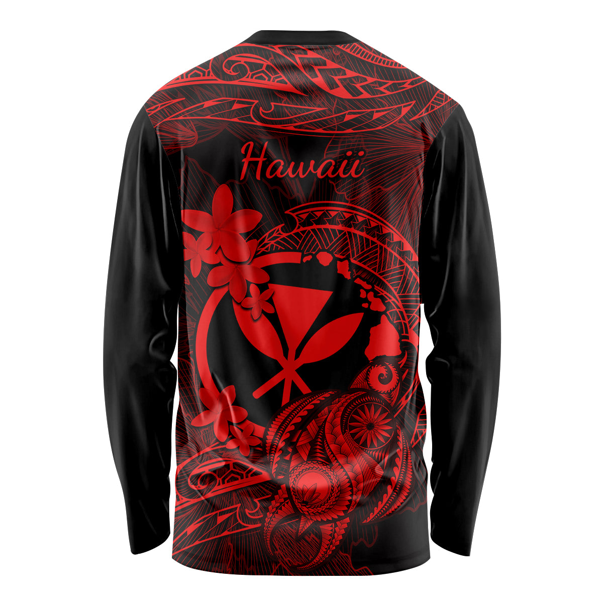 hawaii-long-sleeve-shirt-turtle-mix-polynesian-plumeria-red-version