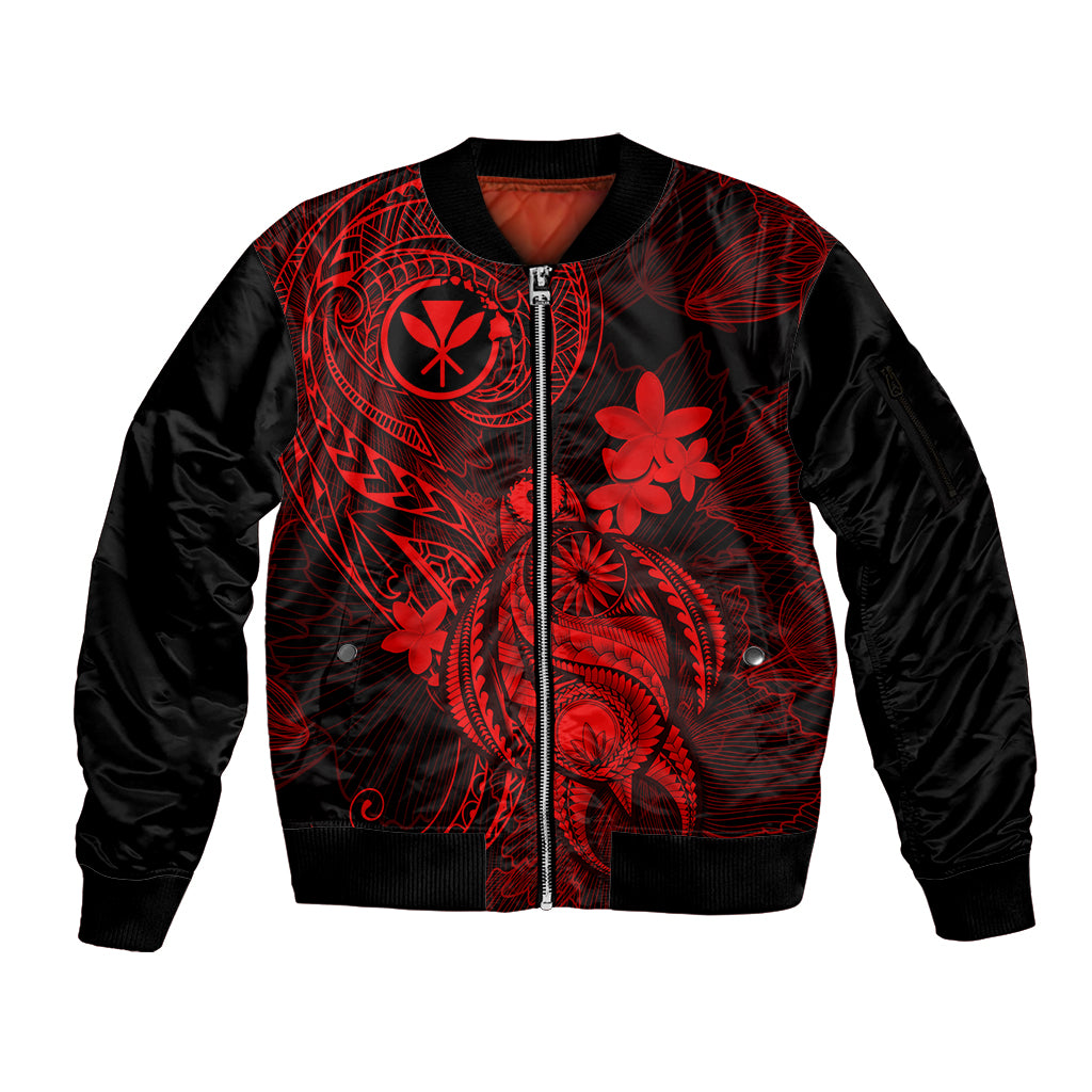hawaii-sleeve-zip-bomber-jacket-turtle-mix-polynesian-plumeria-red-version