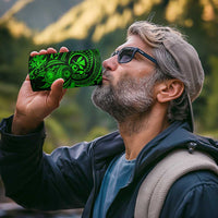 Hawaii 4 in 1 Can Cooler Tumbler Turtle Mix Polynesian Plumeria Green Version