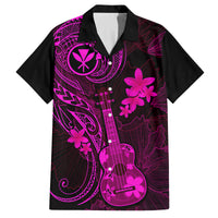 Hawaii Family Matching Long Sleeve Bodycon Dress and Hawaiian Shirt Ukulele Mix Polynesian Plumeria Pink Version LT14 Dad's Shirt - Short Sleeve Pink - Polynesian Pride