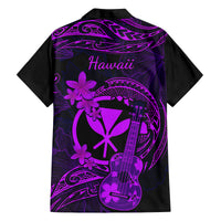 hawaii-family-matching-long-sleeve-bodycon-dress-and-hawaiian-shirt-ukulele-mix-polynesian-plumeria-purple-version