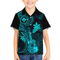 hawaii-family-matching-tank-maxi-dress-and-hawaiian-shirt-ukulele-mix-polynesian-plumeria-turquoise-version