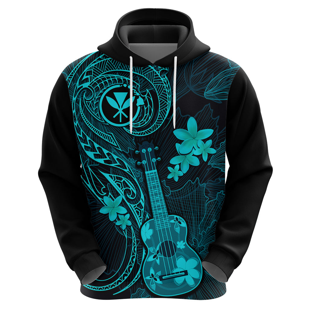 Hawaii Hoodie Ukulele Mix Polynesian Plumeria Turquoise Version LT14 - Polynesian Pride
