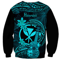 hawaii-sweatshirt-ukulele-mix-polynesian-plumeria-turquoise-version