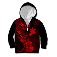 Hawaii Kid Hoodie Ukulele Mix Polynesian Plumeria Red Version LT14 - Polynesian Pride