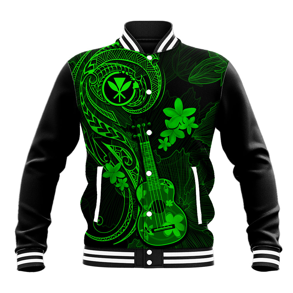 hawaii-baseball-jacket-ukulele-mix-polynesian-plumeria-green-version
