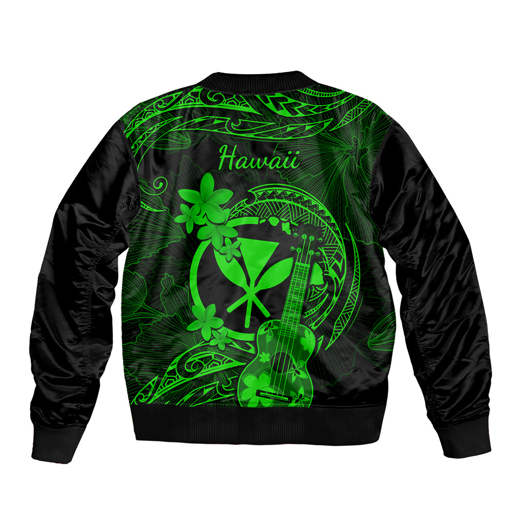 hawaii-sleeve-zip-bomber-jacket-ukulele-mix-polynesian-plumeria-green-version