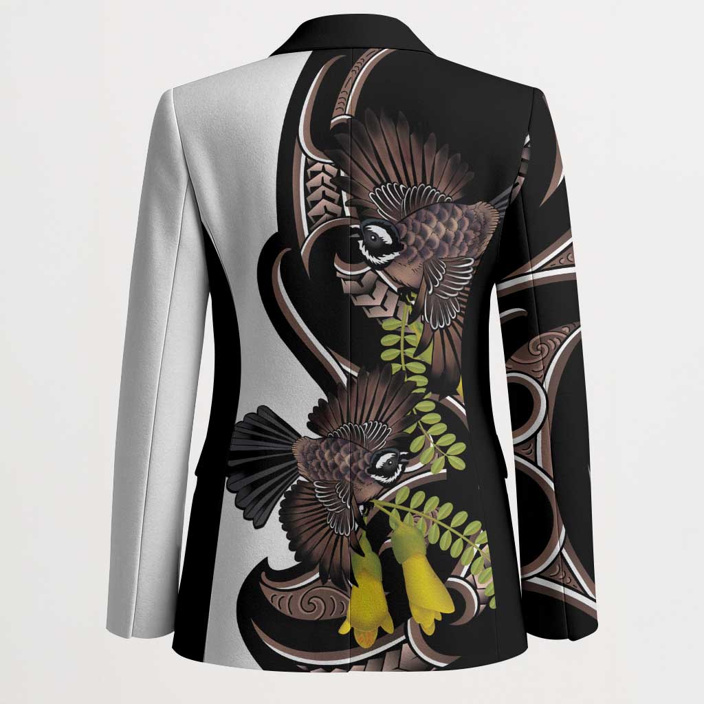 New Zealand Valentines Day Blazer Piwakawaka Lovers Maori Koru Tattoo - Polynesian Pride