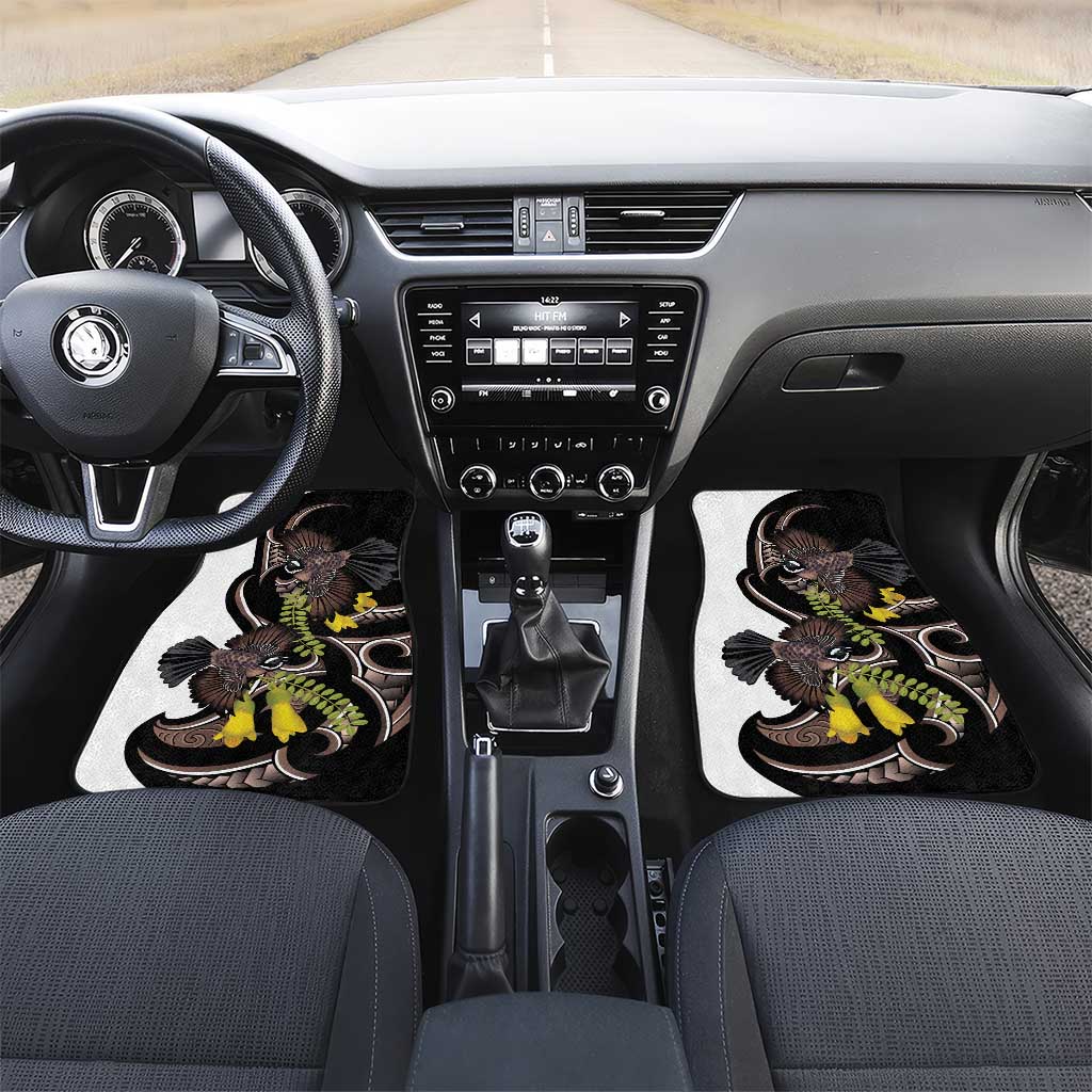 New Zealand Valentines Day Car Mats Piwakawaka Lovers Maori Koru Tattoo - Polynesian Pride