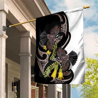 New Zealand Valentines Day Garden Flag Piwakawaka Lovers Maori Koru Tattoo - Polynesian Pride