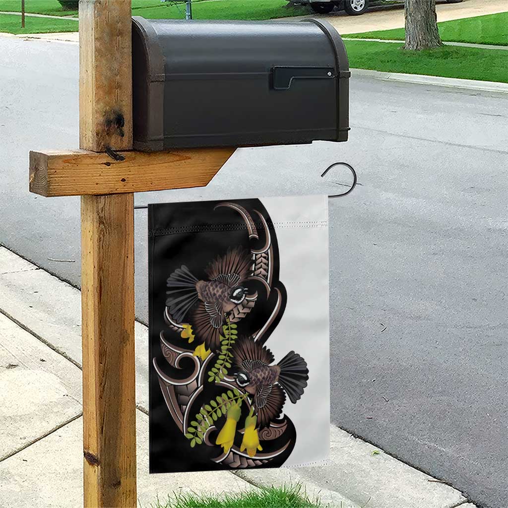 New Zealand Valentines Day Garden Flag Piwakawaka Lovers Maori Koru Tattoo - Polynesian Pride