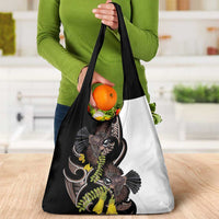 New Zealand Valentines Day Grocery Bag Piwakawaka Lovers Maori Koru Tattoo - Polynesian Pride