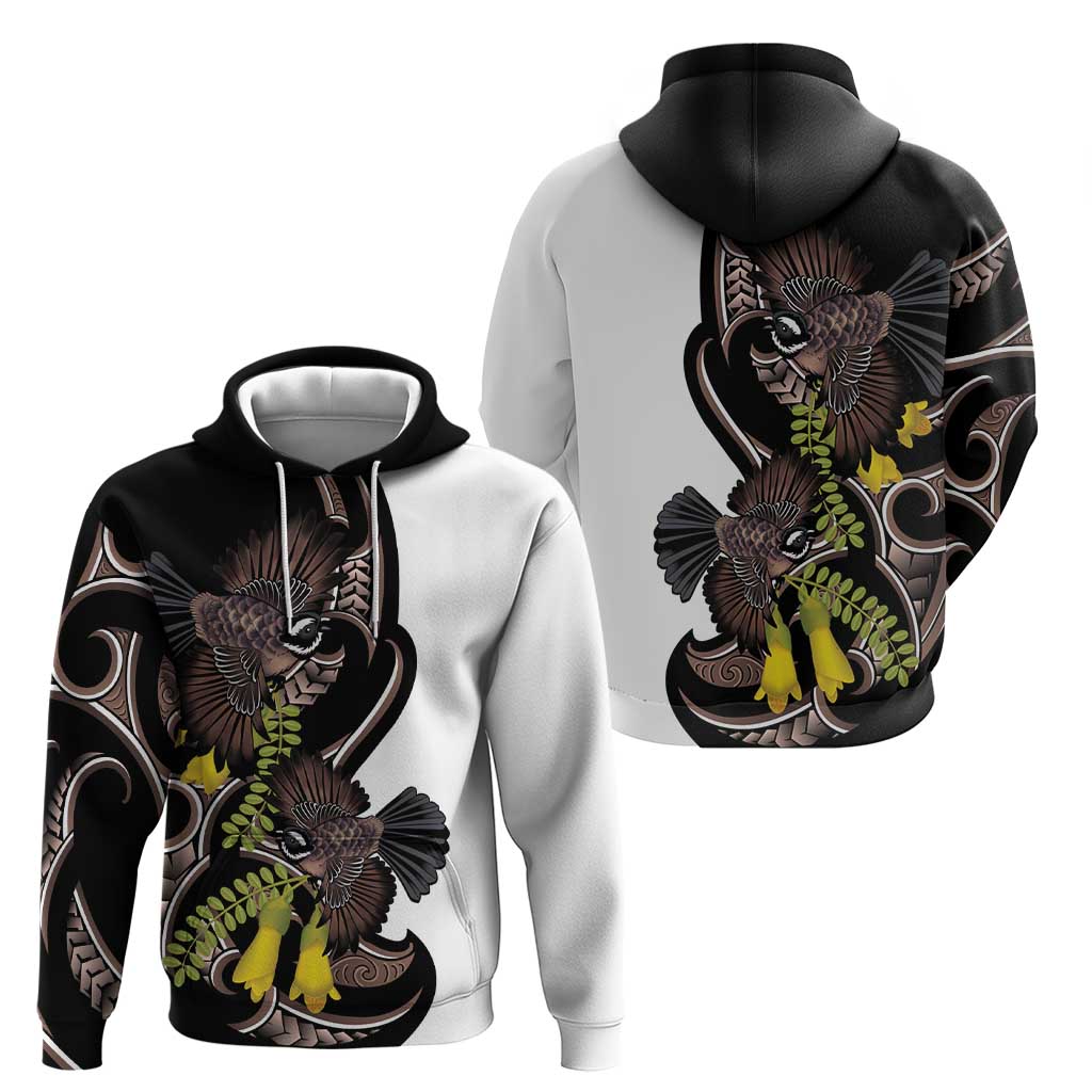 New Zealand Valentines Day Hoodie Piwakawaka Lovers Maori Koru Tattoo - Polynesian Pride