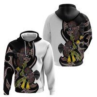 New Zealand Valentines Day Hoodie Piwakawaka Lovers Maori Koru Tattoo - Polynesian Pride