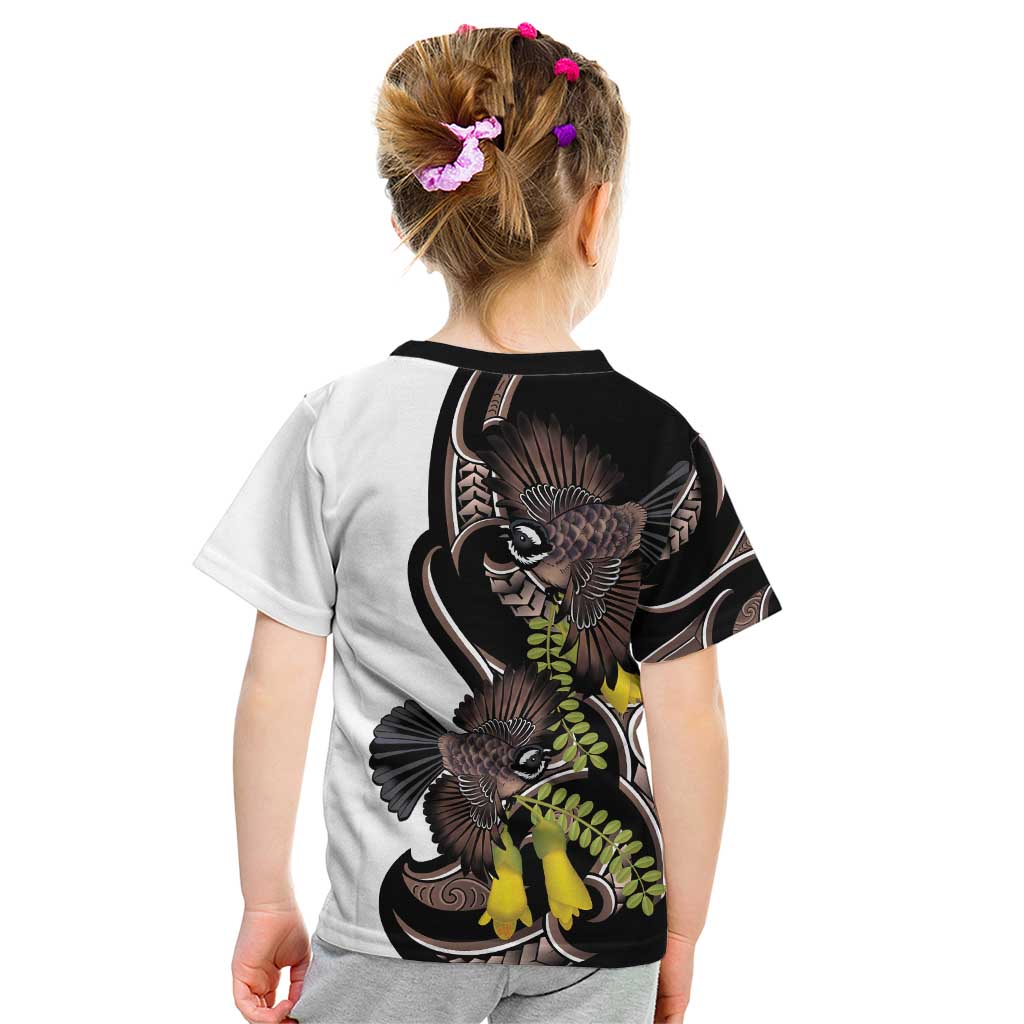 New Zealand Valentines Day Kid T Shirt Piwakawaka Lovers Maori Koru Tattoo - Polynesian Pride