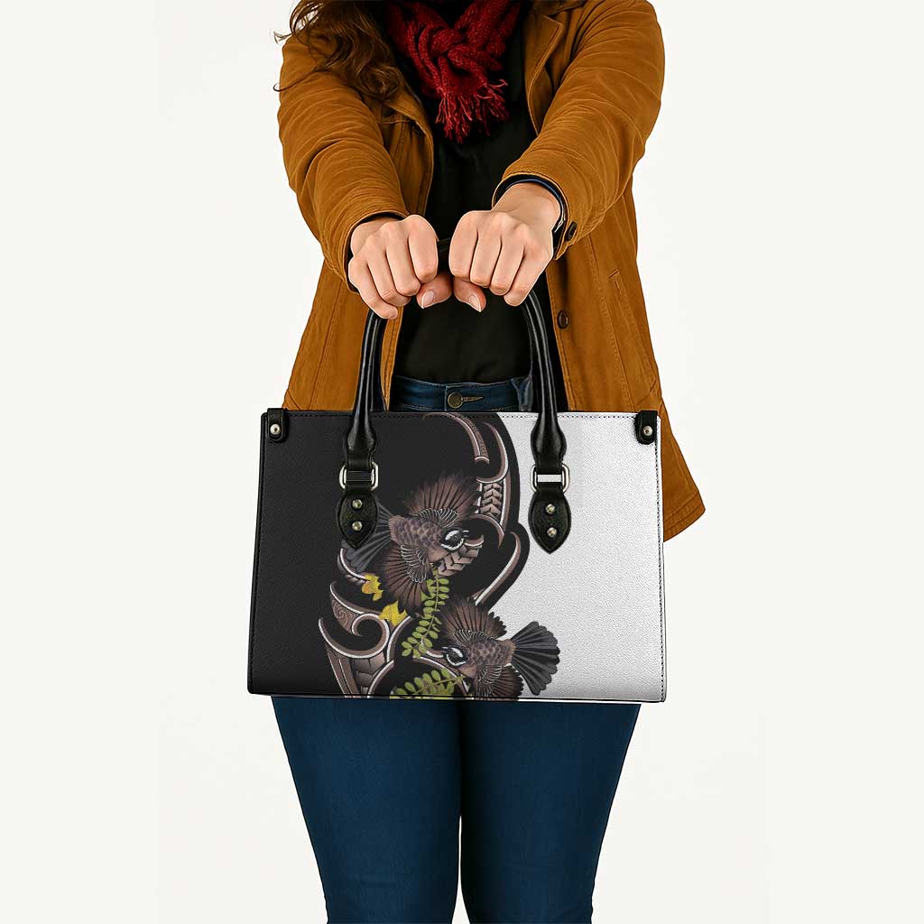 New Zealand Valentines Day Leather Bag Piwakawaka Lovers Maori Koru Tattoo - Polynesian Pride