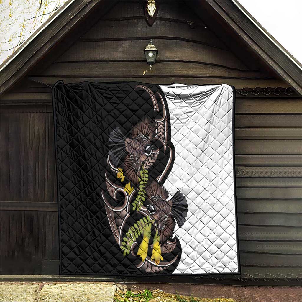 New Zealand Valentines Day Quilt Piwakawaka Lovers Maori Koru Tattoo - Polynesian Pride