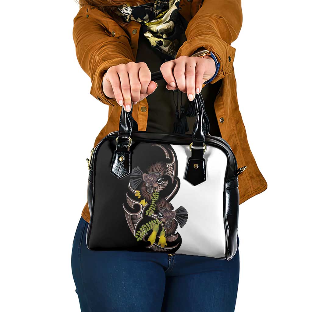 New Zealand Valentines Day Shoulder Handbag Piwakawaka Lovers Maori Koru Tattoo - Polynesian Pride