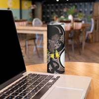 New Zealand Valentines Day Skinny Tumbler Piwakawaka Lovers Maori Koru Tattoo - Polynesian Pride