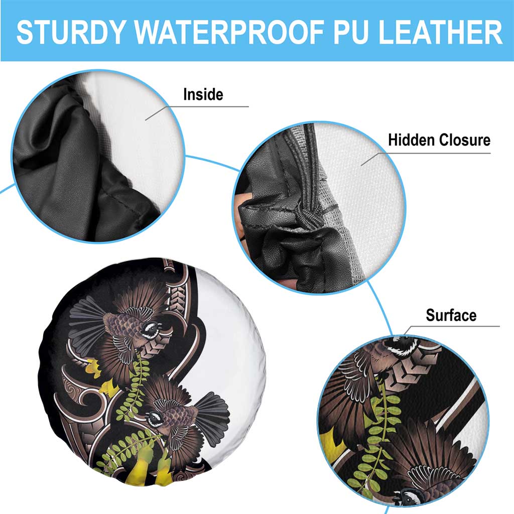 New Zealand Valentines Day Spare Tire Cover Piwakawaka Lovers Maori Koru Tattoo - Polynesian Pride