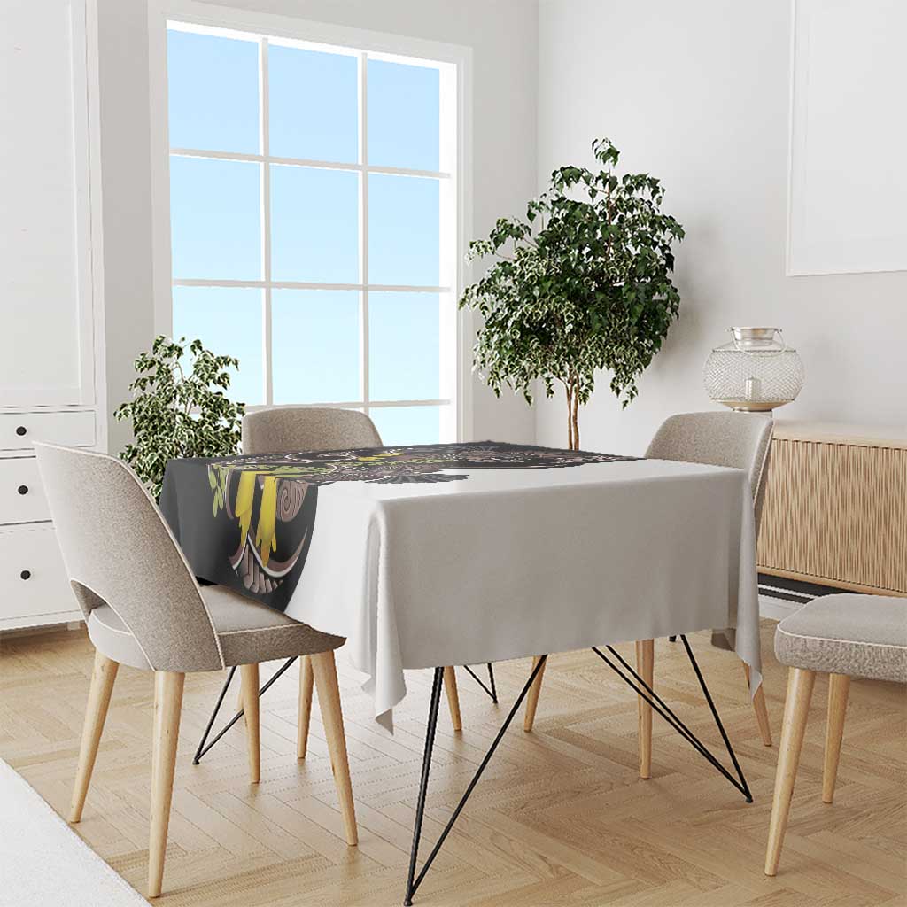 New Zealand Valentines Day Tablecloth Piwakawaka Lovers Maori Koru Tattoo - Polynesian Pride