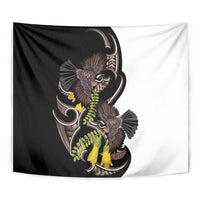 New Zealand Valentines Day Tapestry Piwakawaka Lovers Maori Koru Tattoo - Polynesian Pride