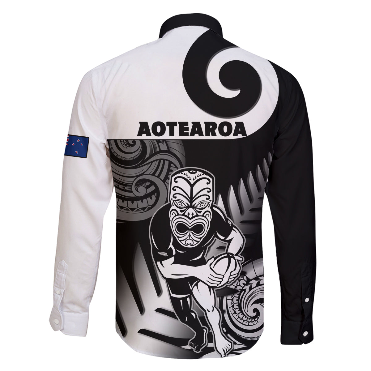 New Zealand Silver Fern Rugby Family Matching Long Sleeve Bodycon Dress and Hawaiian Shirt Go Champions NZ All Black Maori Koru LT14 - Polynesian Pride