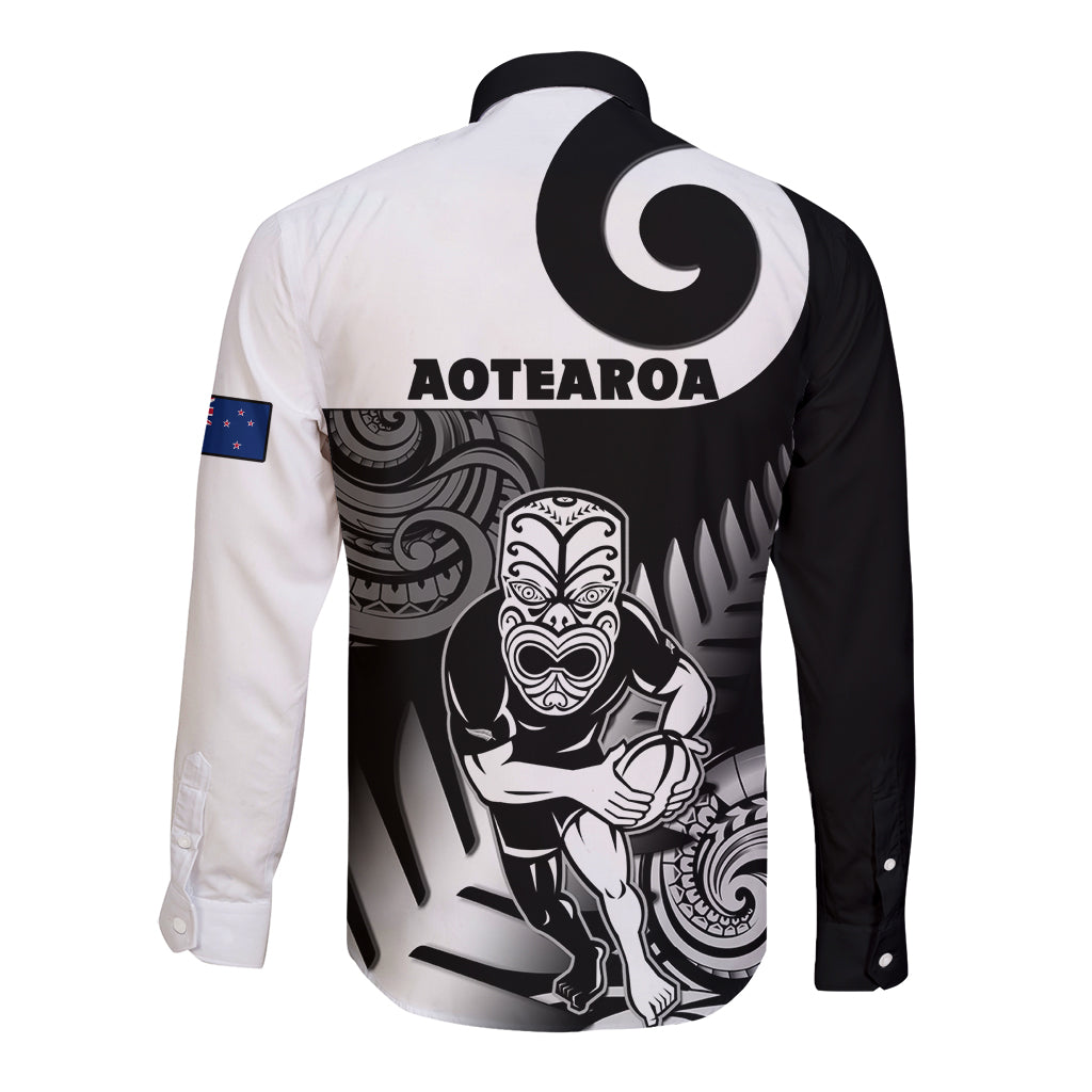 New Zealand Silver Fern Rugby Long Sleeve Button Shirt Go Champions NZ All Black Maori Koru LT14 - Polynesian Pride