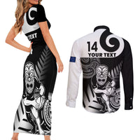 Custom New Zealand Silver Fern Rugby Couples Matching Short Sleeve Bodycon Dress and Long Sleeve Button Shirts Go Champions NZ All Black Maori Koru LT14 - Polynesian Pride