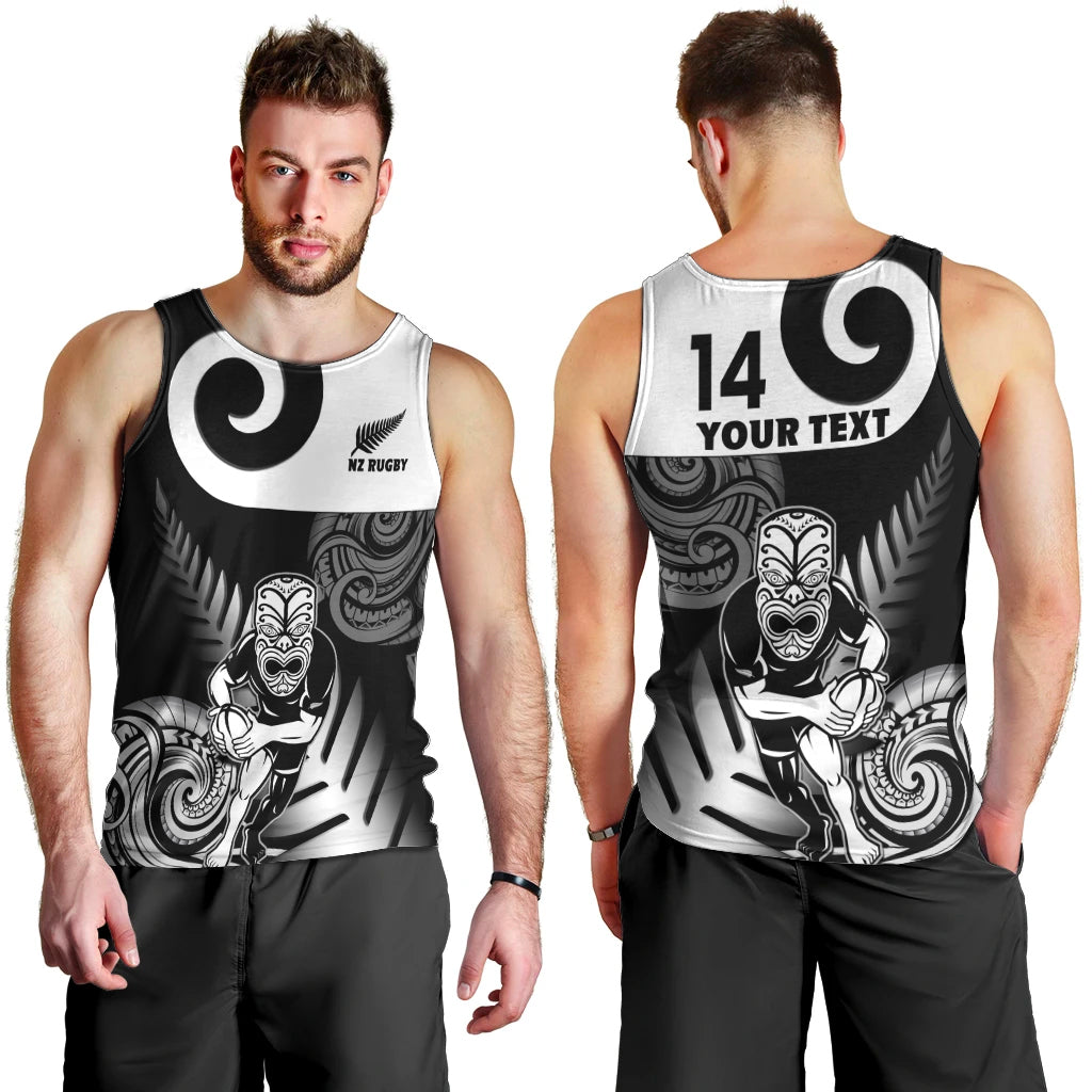 Custom New Zealand Silver Fern Rugby Men Tank Top Go Champions NZ All Black Maori Koru LT14 - Polynesian Pride