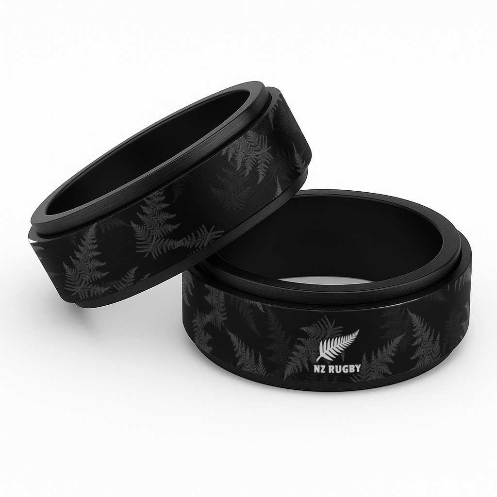 New Zealand Silver Fern Rugby Spinner Ring Go Aotearoa Champions - Polynesian Pride