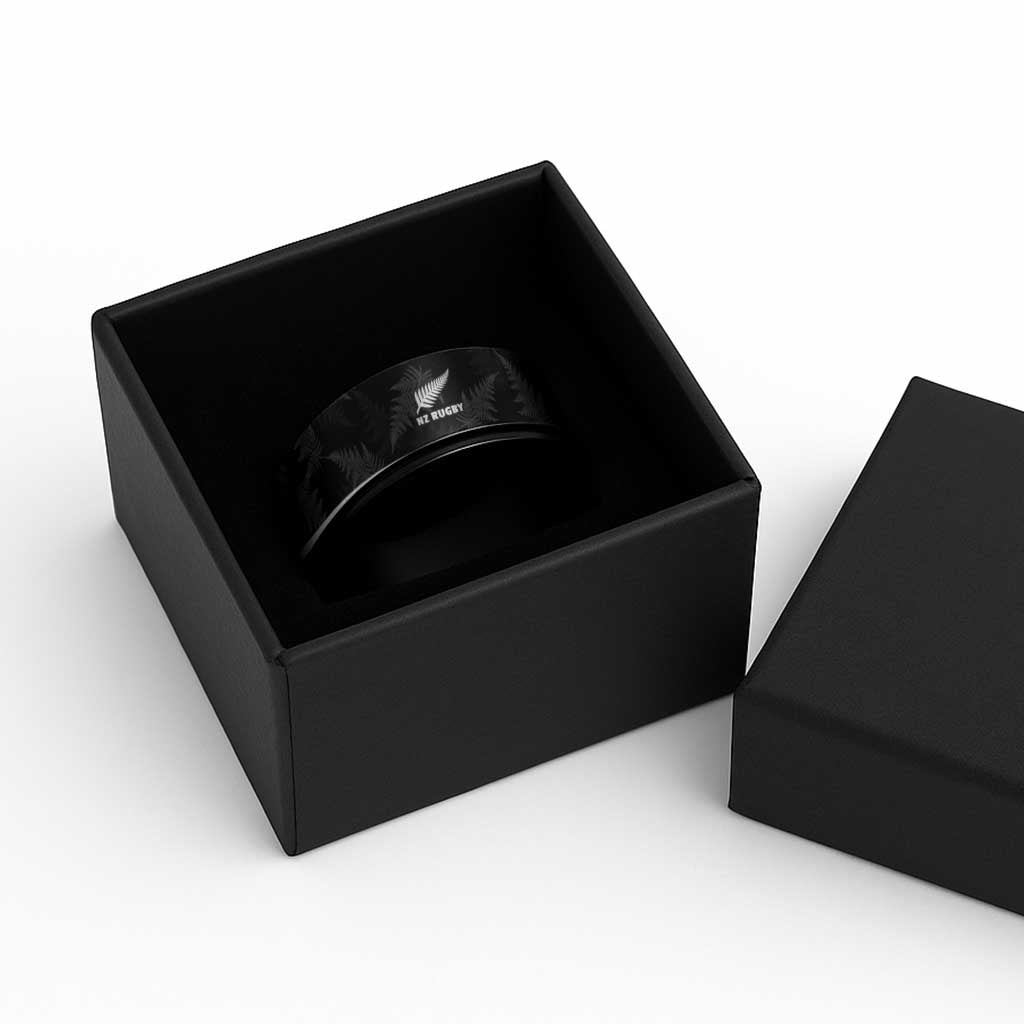 New Zealand Silver Fern Rugby Spinner Ring Go Aotearoa Champions - Polynesian Pride