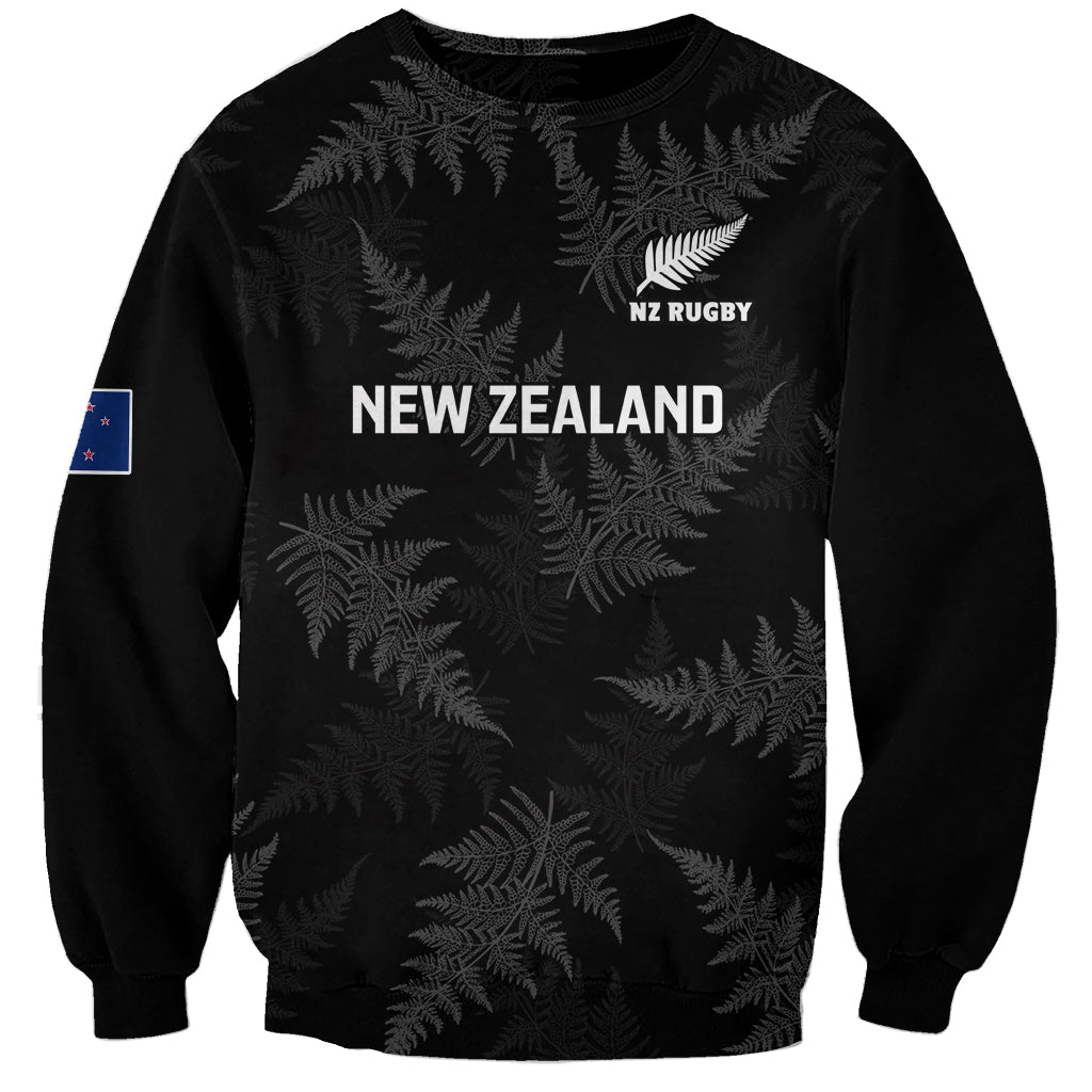 Custom New Zealand Silver Fern Rugby Sweatshirt 2023 Go Aotearoa Champions World Cup LT14 Unisex Black - Polynesian Pride