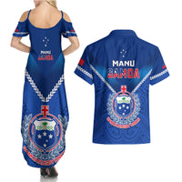 Samoa Rugby Couples Matching Summer Maxi Dress and Hawaiian Shirt 2023 Go Manu Samoa LT14 - Polynesian Pride