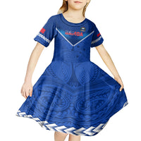 Custom Samoa Rugby Kid Short Sleeve Dress 2023 Go Manu Samoa LT14 - Polynesian Pride