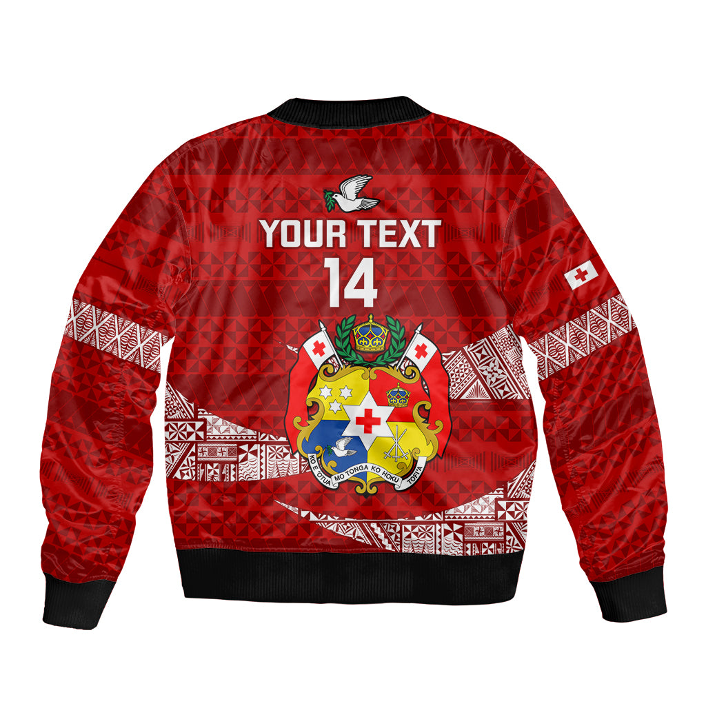 Custom Tonga Rugby Bomber Jacket 2023 Ikale Tahi Tongan Ngatu Pattern LT14 - Polynesian Pride