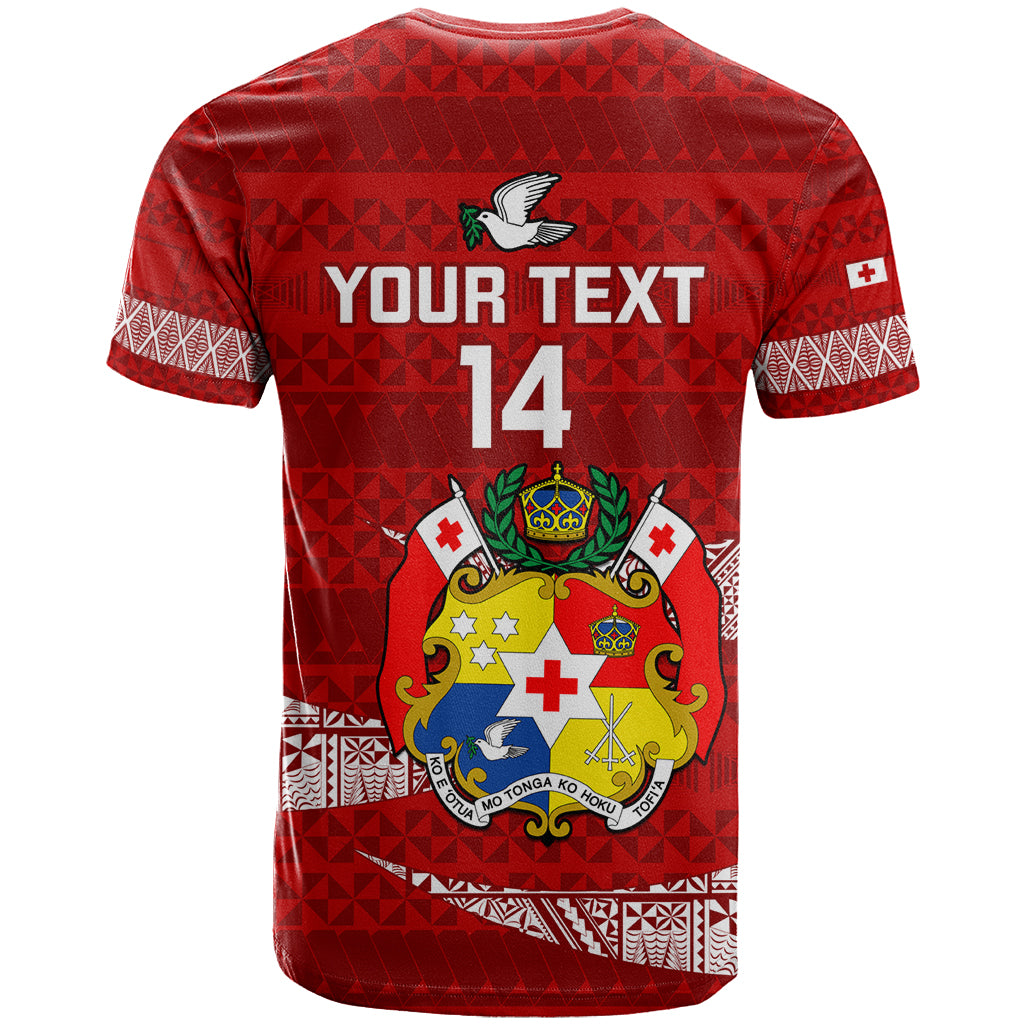 Custom Tonga Rugby T Shirt 2023 Ikale Tahi Tongan Ngatu Pattern LT14 - Polynesian Pride
