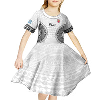 Fiji Rugby Kid Short Sleeve Dress 2023 Go Champions World Cup Fijian Tapa Pattern LT14 - Polynesian Pride