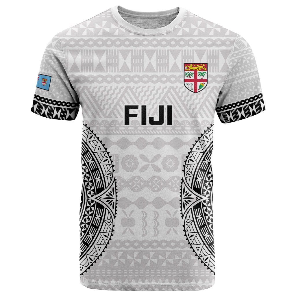 Fiji Rugby T Shirt 2023 Go Champions World Cup Fijian Tapa Pattern LT14 White - Polynesian Pride