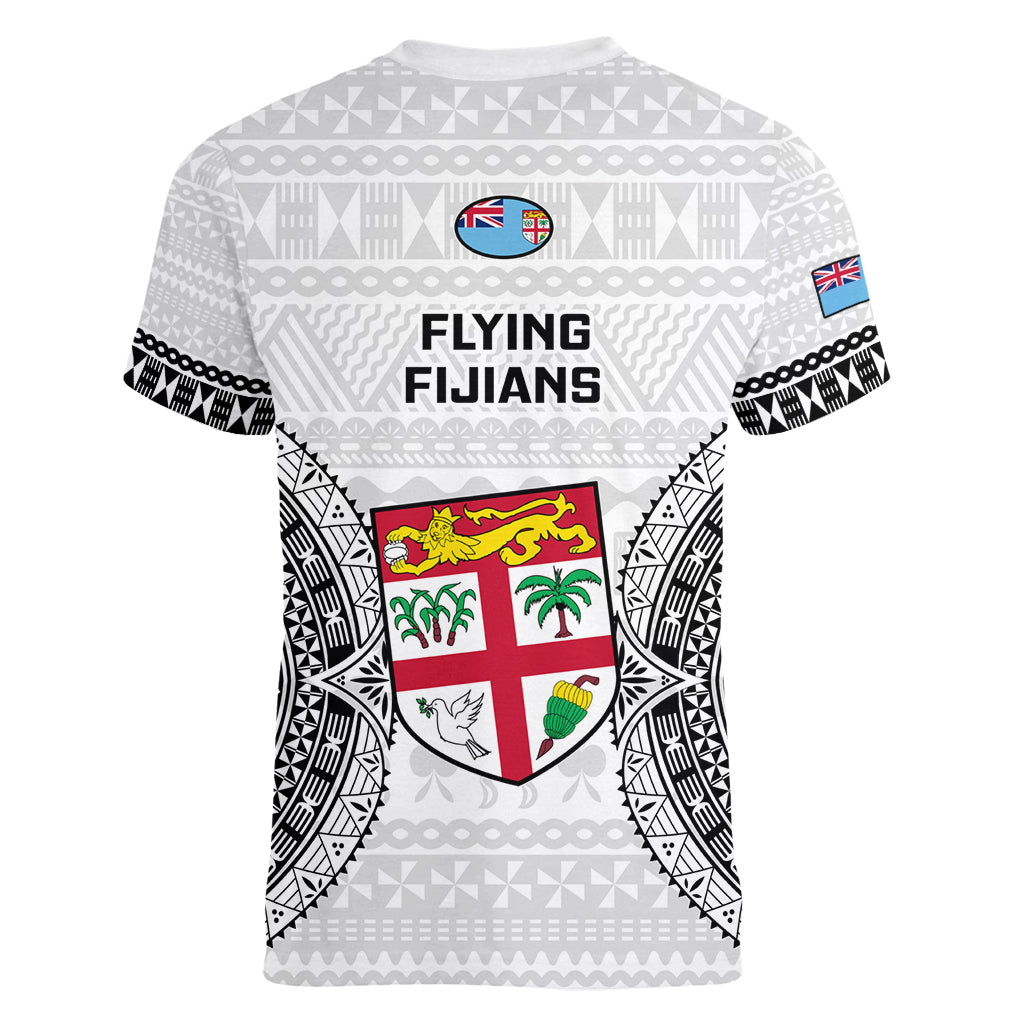Fiji Rugby Women V Neck T Shirt 2023 Go Champions World Cup Fijian Tapa Pattern LT14 - Polynesian Pride