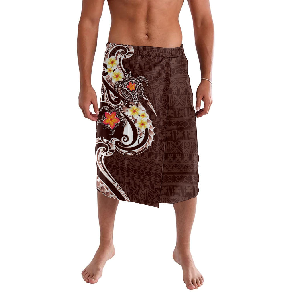 Bula Fiji Tapa Turtle Lavalava Plumeria Fijian Masi Vonu Brown LT14 Brown - Polynesian Pride